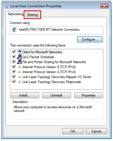 Sharing Internet Connection In Vista