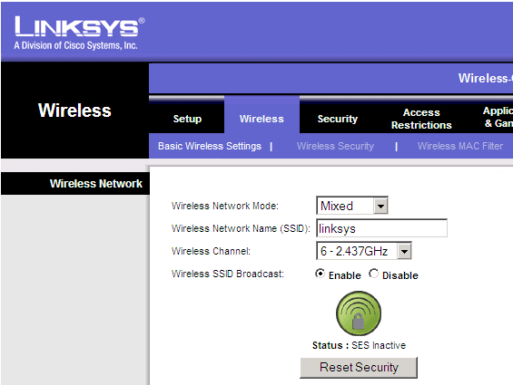 Vista Linksys Wireless Network Setup