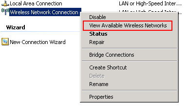 View Available Wireless Networks in Windows XP