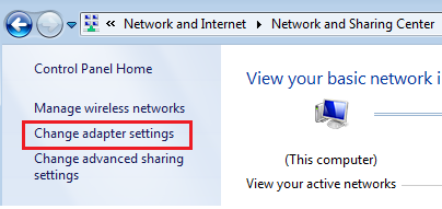 Network and Sharing Center for Windows 7