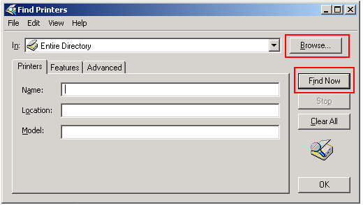 Find printer in active directory