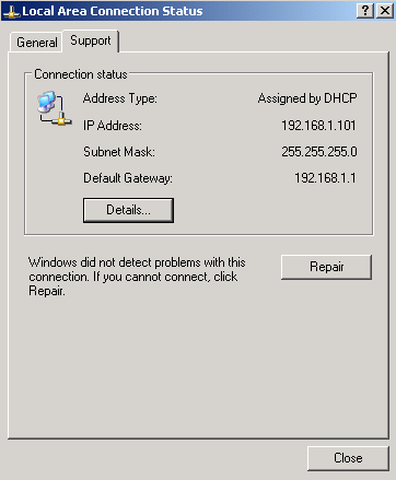 local area connection status