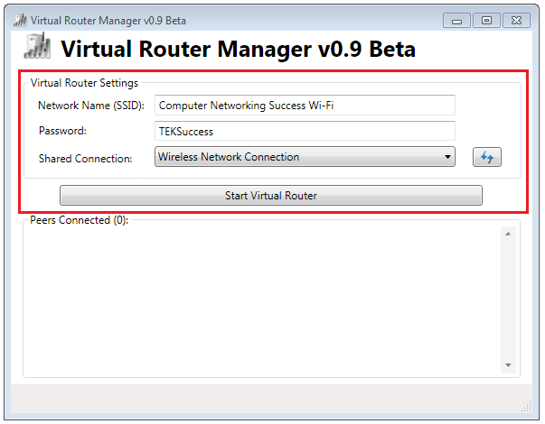 How to set up a virtual router