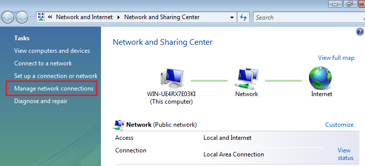 cómo habilitar dhcp solo en Windows Vista