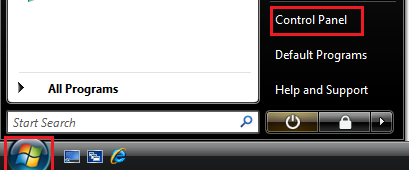  Windows Vista Start-Control Panel