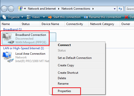 PPPoE Connection in Window