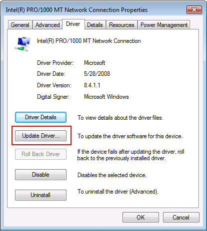 Windows 7 Update Driver