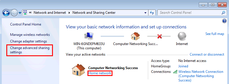 Network and Sharing Center