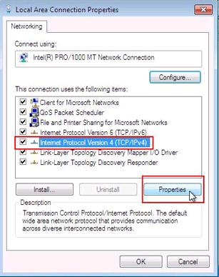 Windows 7 Local Area Connection Properties