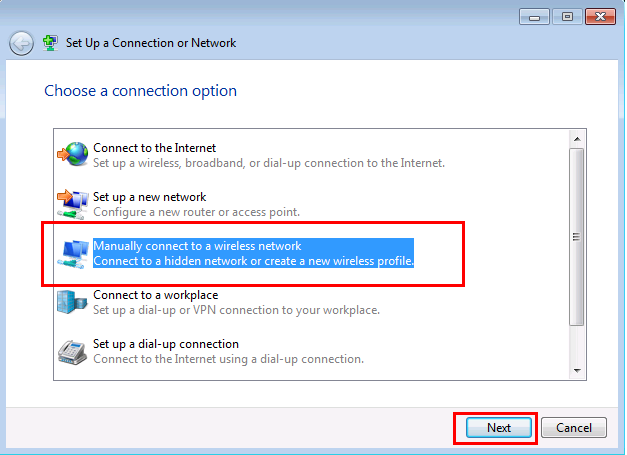 Set up a connection or network