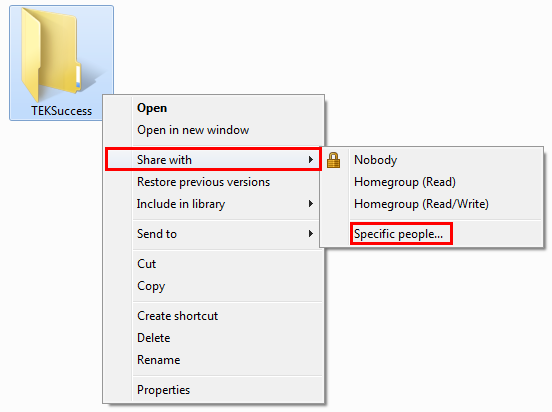 Share a folder in Windows 7