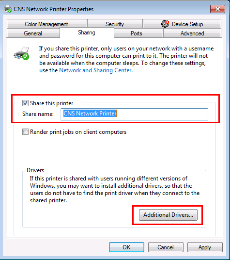 Share printer in Windows 7