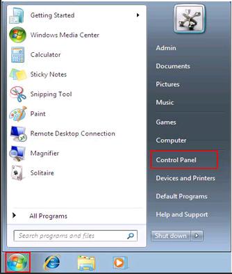 Windows 7 Control Panel