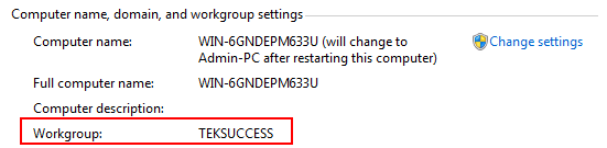 Windows 7 Workgroup Name