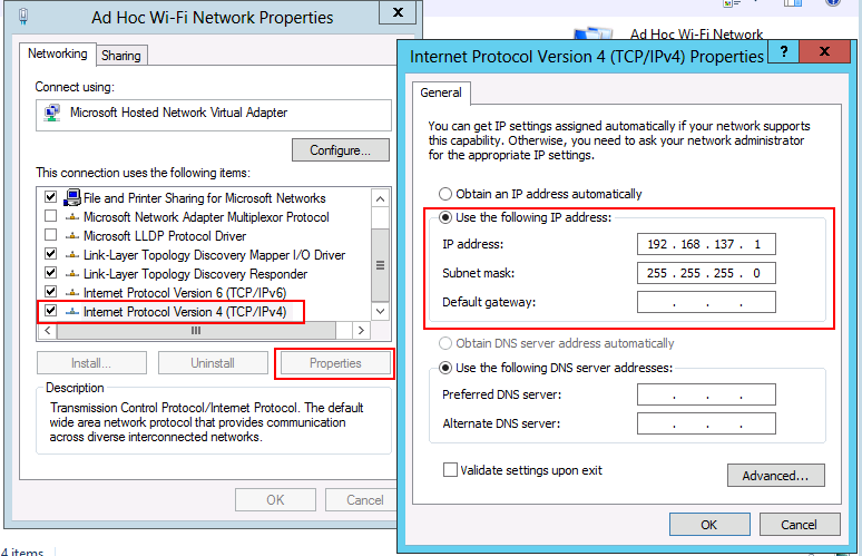 Wi-Fi properties