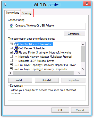 Windows 8 Wi-Fi Properties