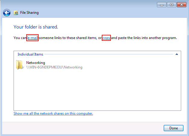 Windows 7 File Sharing Wizard