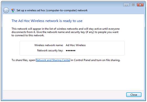 Ad Hoc Wireless Network is ready to use Ad Hoc Wireless Network is ready to use
