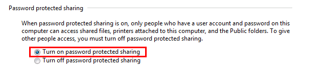 Windows 7 password protected sharing