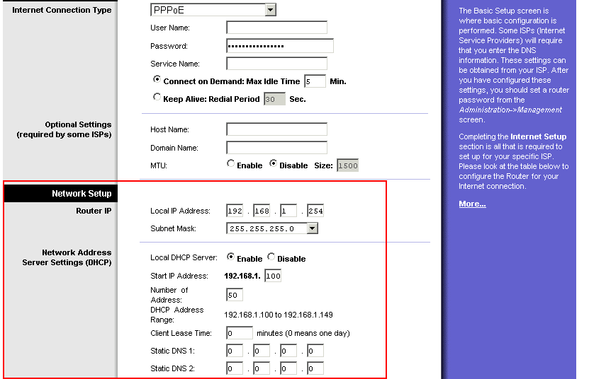 Network Setup