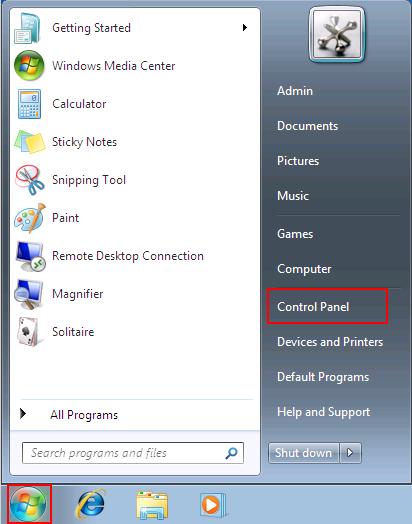 Start Menu in Windows 7